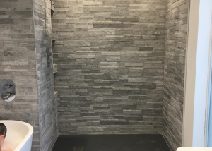 Completed modern bathroom renovation