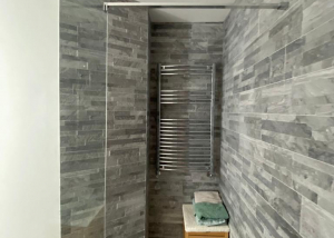 Finished modern bathroom renovation