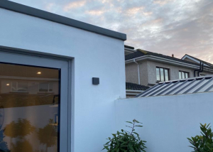 New patio design on modern white home