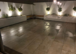 Renovated outdoor patio area with aesthetic lights installed, Image 10