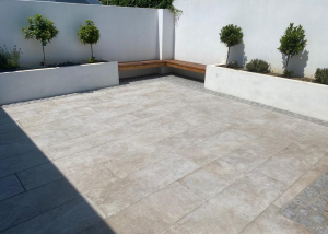 Renovated outdoor modern patio area